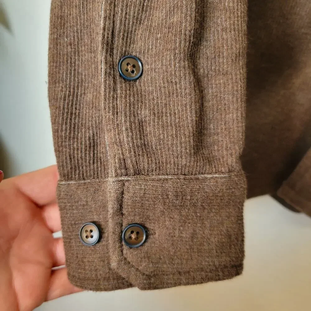 CARBON 2 COBALT Men's Brown Stretch Corduroy Midweight Button Down Shirt Sz M